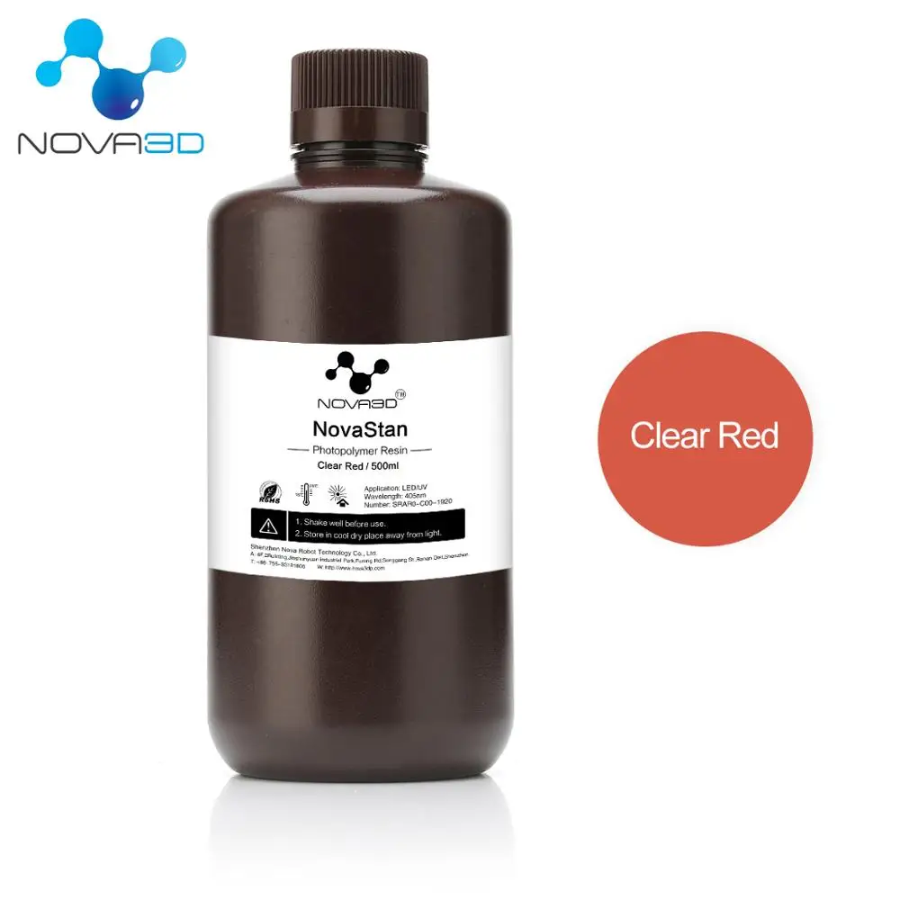 

NOVA3D 405nm UV Resin 3D Printer Printing Material LCD DLP UV Sensitive Liquid photopolymer Clear Red