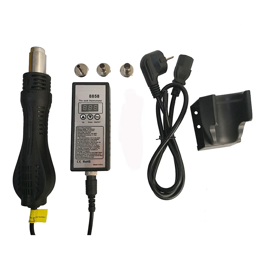 

Foreign Trade Hot Models 8858 Digital Display Thermostat Heat Gun Hand-Held Air Heater Maintenance Mobile Phone Heating Gun Rewo