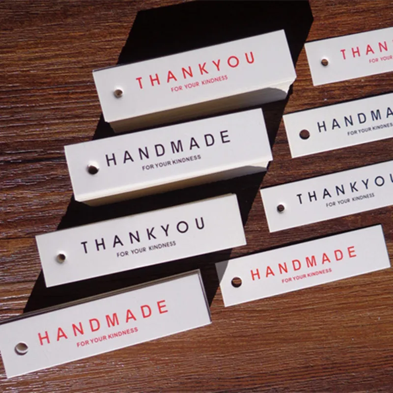 50pcs White Paper Tags Thank You Handmade Gift Tag Labels Box Bags Packing Decoration DIY Craft Hang Label | Дом и сад