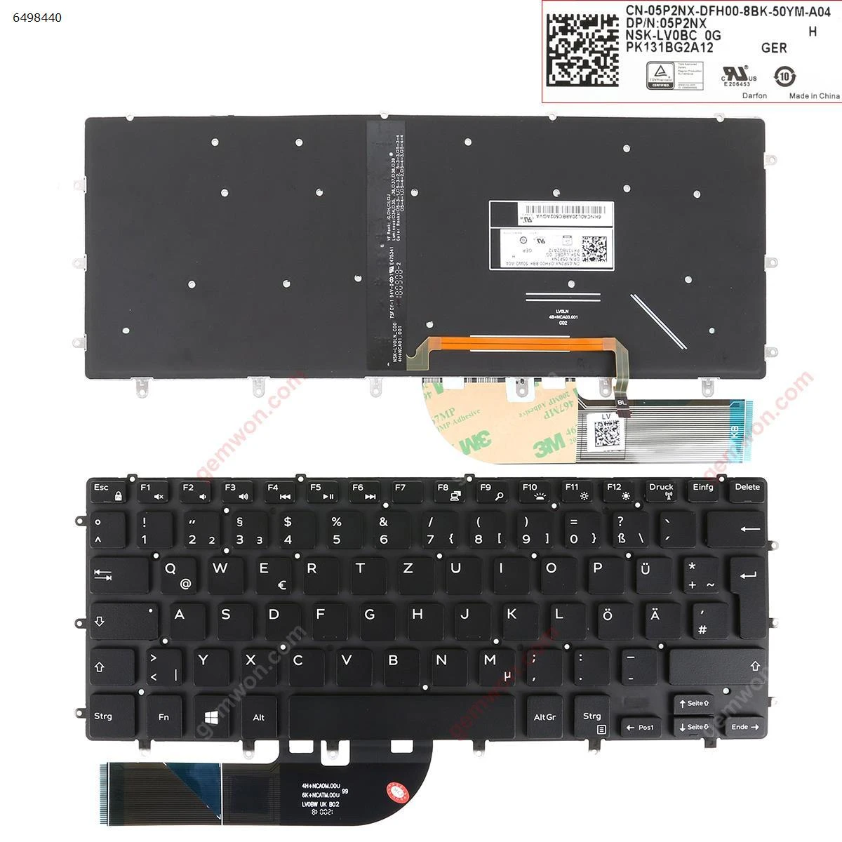German Qwertz New Replacement Keyboard For Dell Xps 15 9550 9560 9570