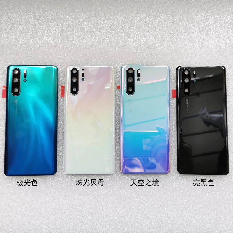 Для huawei P30 Pro Задняя крышка батареи задняя крышка корпуса дверная камера стеклянная рамка объектива для huawei P30 Pro запасные части