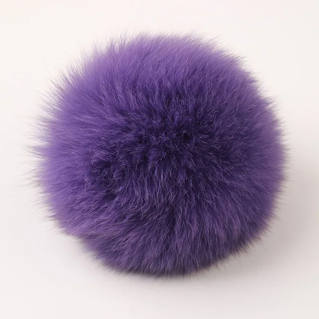 DANKEYISI большой настоящий помпон из лисьего меха меховые шарики Меховые помпоны для шапок шапка натуральный помпон из меха енота для шарфов перчатки 14-15 см - Цвет: fox purple