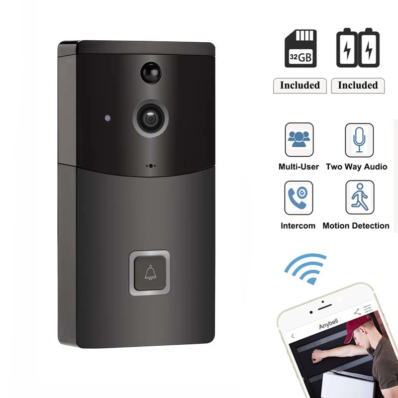 Умное-беспроводное-мобильное-приложение-видеодомофон-дверной-звонок-камера-двусторонний-разговор-wifi-видеовызов-низкое-энергопотребление-дверной-звонок