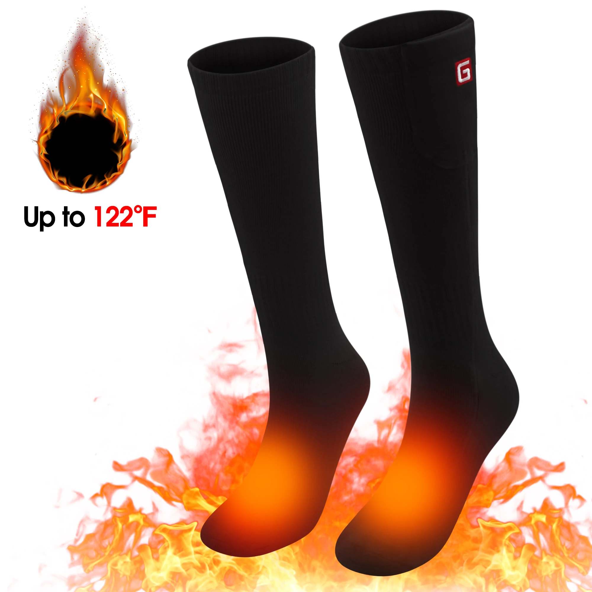 Qilove Rechargeable Electric Heated Socks,Men Women Foot Warmers For Sport Outdo 