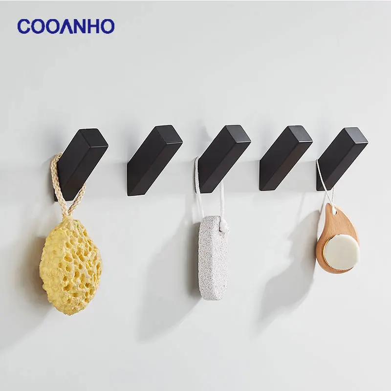Wall-Mounted Black Towel Hook COOANHO SUS304 Stainless Steel Black Bath Robe Hook Suitable For Bathroom Living Room And Hotel stainless steel hook kitchen hook wall hanger wall clothes hook towel hook