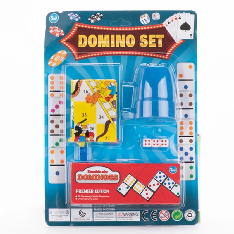 

Children Educational Building Blocks Toys Dominoes Snakes & Ladders Dice Cup Fun All-in-One Chess Toy