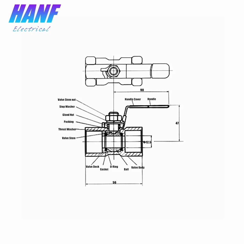 Шаровой клапан 3/4 дюйма шаровой из нержавеющей стали с резьбой DN20 прямой SS304