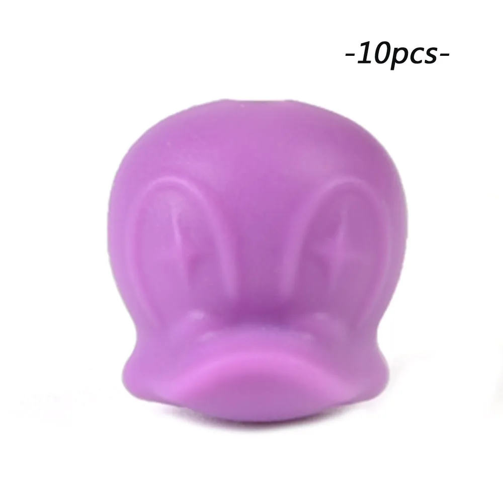 medium purple LOFCA 10 шт. силиконовые бусины Дональд пищевой силиконовый для детей для прорезывания зубов бусы ожерелье продукт соска кулон с подвеской изготовление - Цвет: medium purple