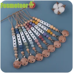 Fosmeteor – attache tétine en Silicone pour bébé, cadeau, nom personnalisé, chaîne de sucette, Clip factice, perles de qualité alimentaire 