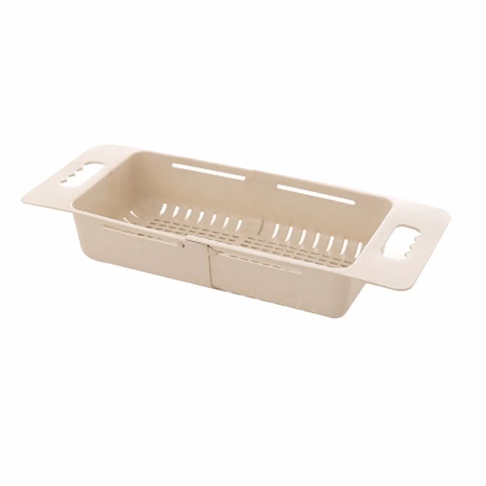 Multifunctional Sink Draining Rack Retractable Storage Box Vegetables Basket Dish Drainer Organizer Holder Kitchen Strainer
