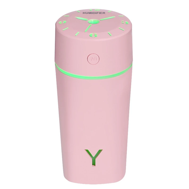 230ML USB Clock Shape Air Humidifier Ultrasonic Cool-Mist Adorable Mini Aroma Humidifier for Office Home Living Room Bedroom