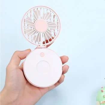 

2in1 Pocket Makeup mirror Fold-able Handheld Fan Cooling Electric Mirror Cooler Fan MINI mirrors portable compact toilet