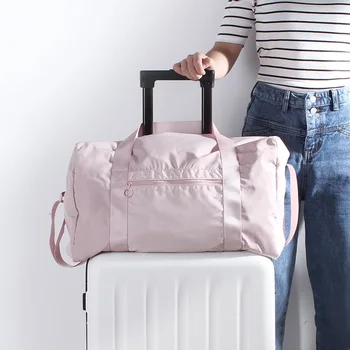

bag carrying luggage bag with pull rod portable large capacity portable short distance fitness bag for men and women