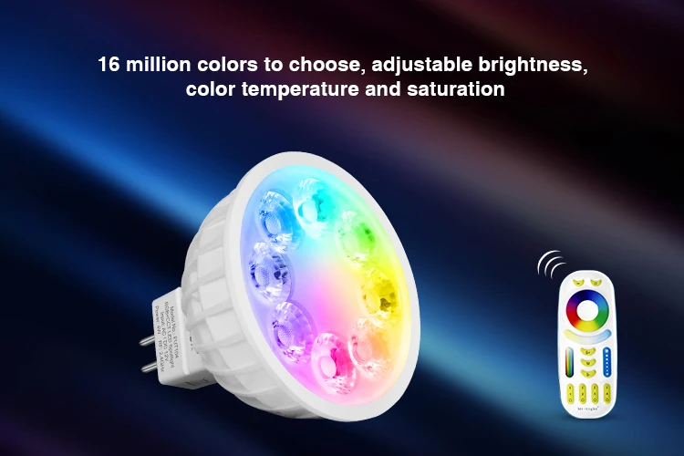 Description Picture 5 of itemMiboxer FUT103 FUT104 Dimmable Mi boxer 2.4G 4W GU10/MR16 RGB+CCT WW/CW color LED Spotlight bulb lamp for indoor home decoration