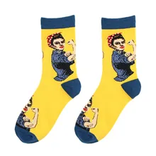 [WPLOIKJD] женские носки в Корейском стиле в стиле Харадзюку; качественные повседневные Разноцветные носки из хлопка с рисунком; креативные носки; Calcetines Skarpetki