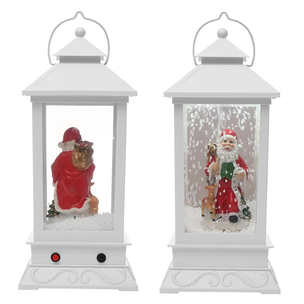Рождественский декоративный светильник, музыкальная шкатулка, снежный шар, лампа, музыкальный фонарь, праздничные украшения со снегом, игрушечная бутафория, светящаяся стеклянная лампа для дома