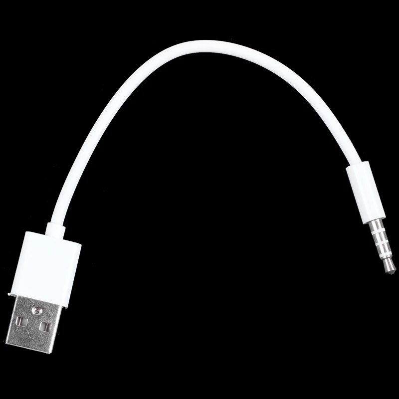 3,5 мм штекер аудио AUX штекер в кабель для зарядки USB 2,0 15 см Белый