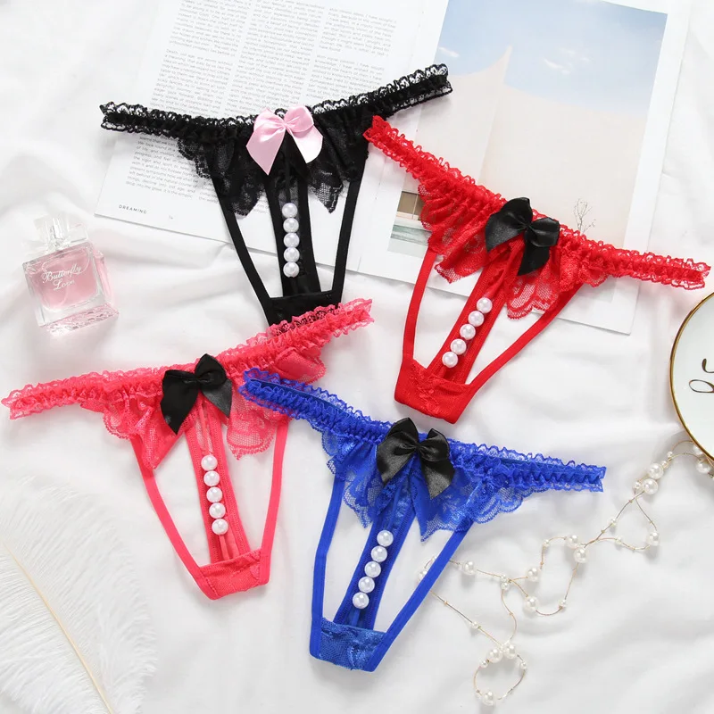 

3pcs/set Open Nylon G-String G String Transparent Women's Panties Flowers Girls Underwear Ladies Panty Female Sexy Lingerie