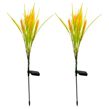 

2x Novelty Solar LED Lights Wheat Shape Outdoor Lawn Pathway Landscape Yard Lamp LED Spot Light Garden Path Landscape Lights