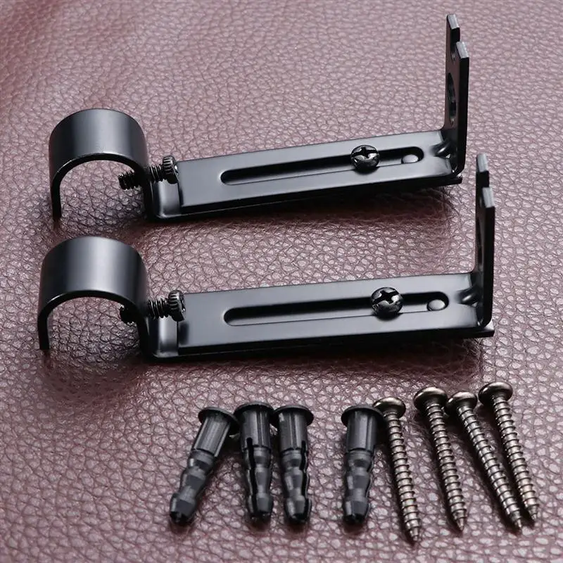2PCS 19.05mm Adjustable Curtain Rod Curtain Pole Holder Drapery Rod Brackets