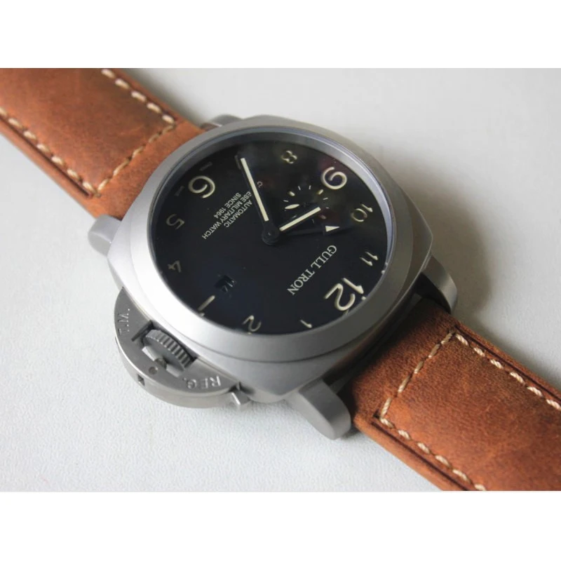 Модные мужские часы ST2557 с Т-образным ремешком PAM00441, стильные мужские светящиеся часы с большим циферблатом, диаметр 5 АТМ, толщина 44 мм, мужские наручные часы с кожаным ремешком