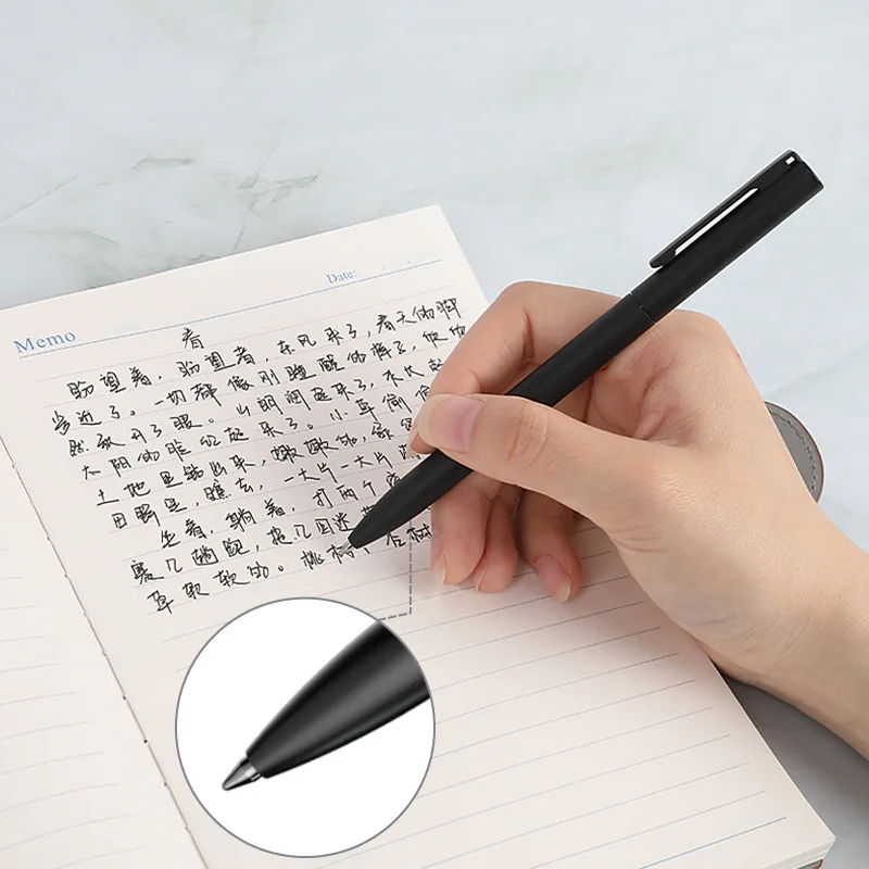 BEIFA Metal Gel Ink Sign Pen-Rotating 0.5MM Black Switzerland Refill for Business Signing School Office