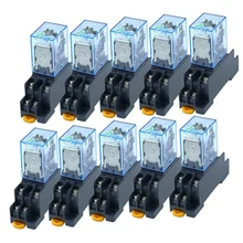 

10Pcs DC 12V AC Coil Power Relay LY2NJ DPDT 8 Pin HH62P JQX-13F with Socket Base