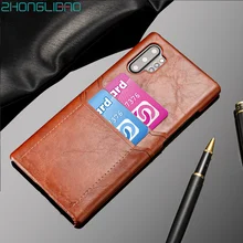 Чехол для держателя карты для samsung Galaxy Note 10 Plus Note10 Note10+ Coque роскошный кожаный тонкий кошелек ударопрочный жесткий чехол для задней панели etui