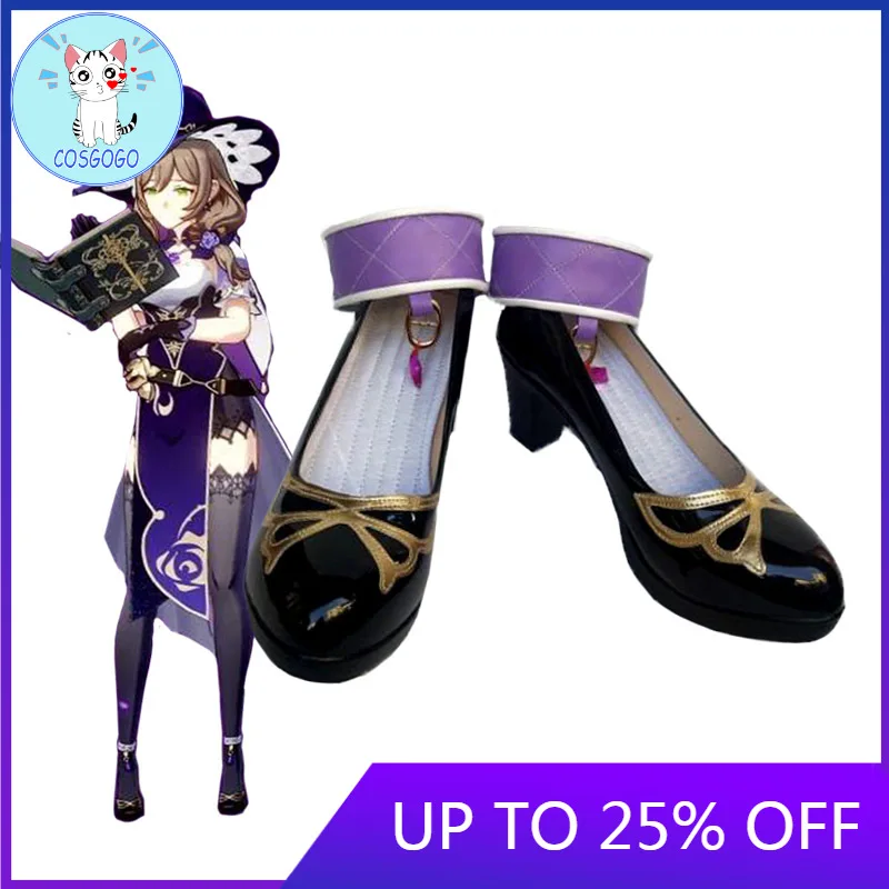 

Game Genshin Impact Lisa Cosplay Shoes Boots Halloween Carnival Cosplay Costume Accessories women High heels shoes