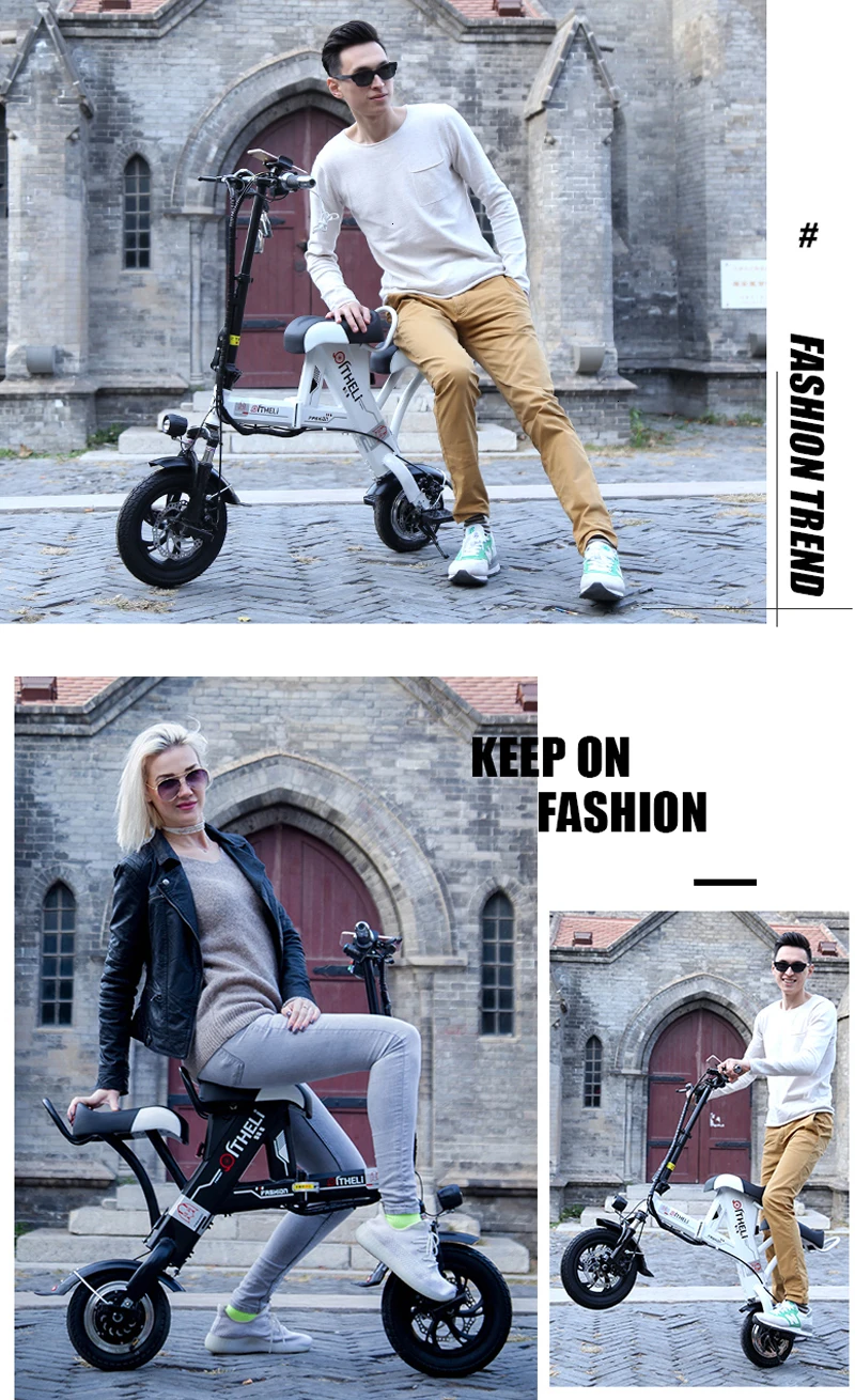 12 Inch Lightweight Electric Scooter 2 Wheels Electric Scooters 500W Mini Foldable Electric Bikes Adults With Anti-theft System (2)