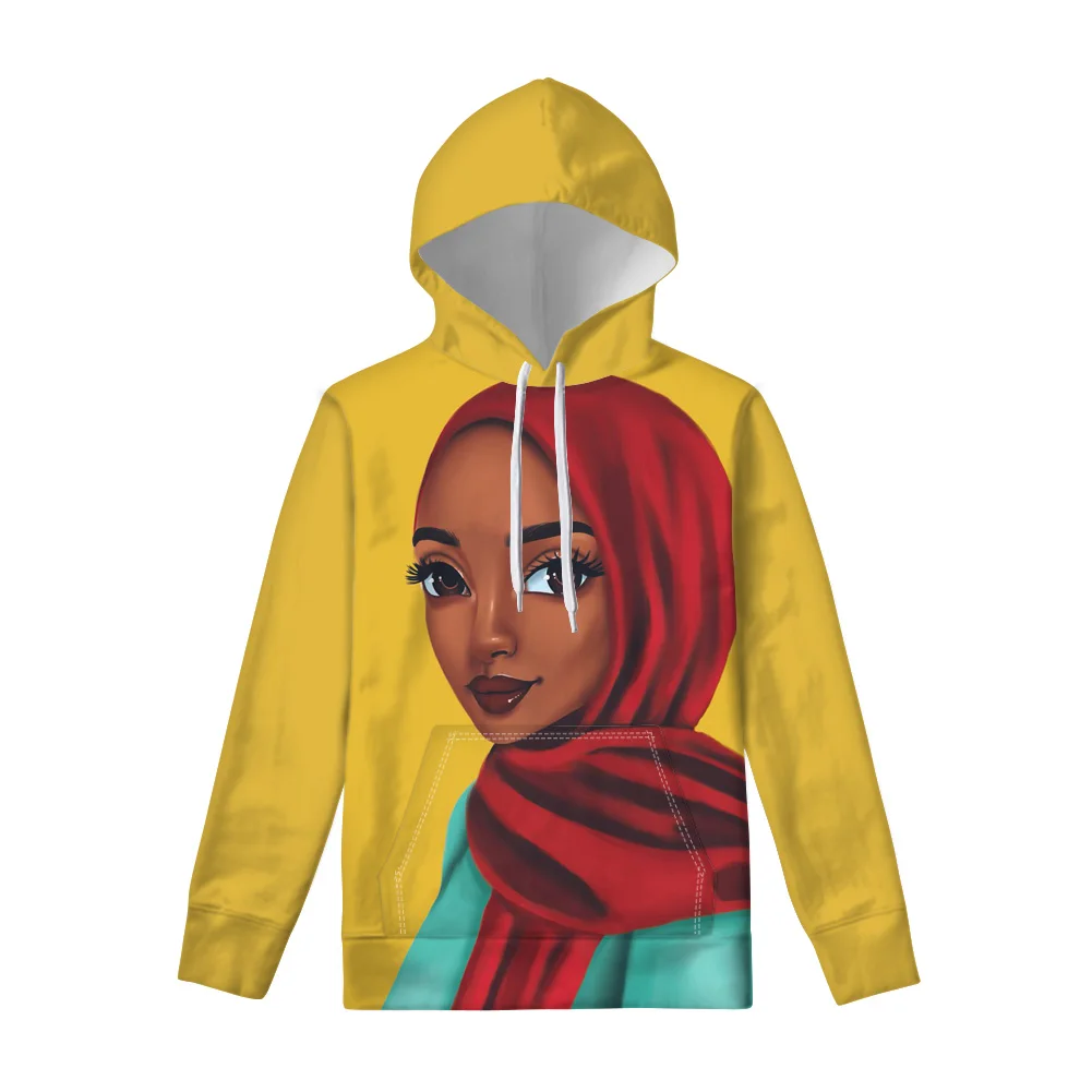 FORUDESIGNS женские черные художественные африканские толстовки с принтом для девочек пуловеры для подростков Kawaii худи женская спортивная одежда - Цвет: YQ3825Z72