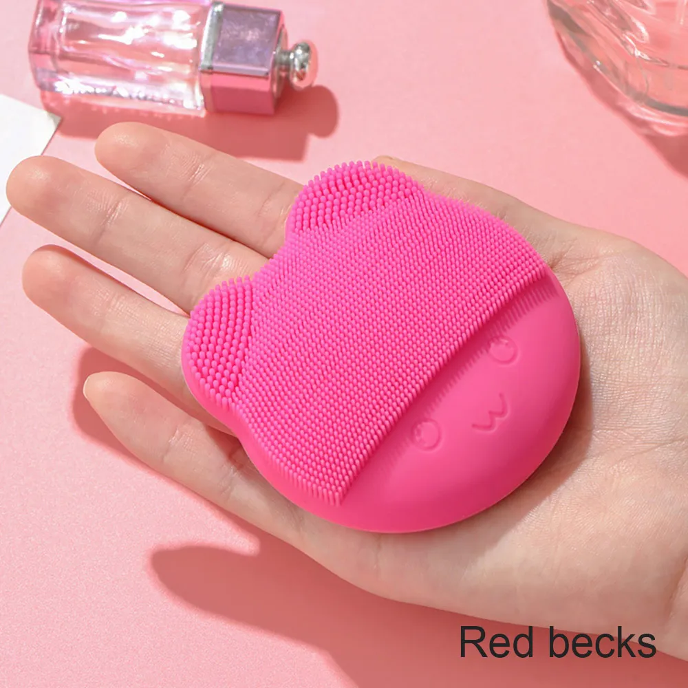 USB Базовая зарядка глубокая очистка лица электрическое очищающее средство для лица удаление остатков макияжа сухая и влажная щетка для чистки лица - Цвет: Red becks