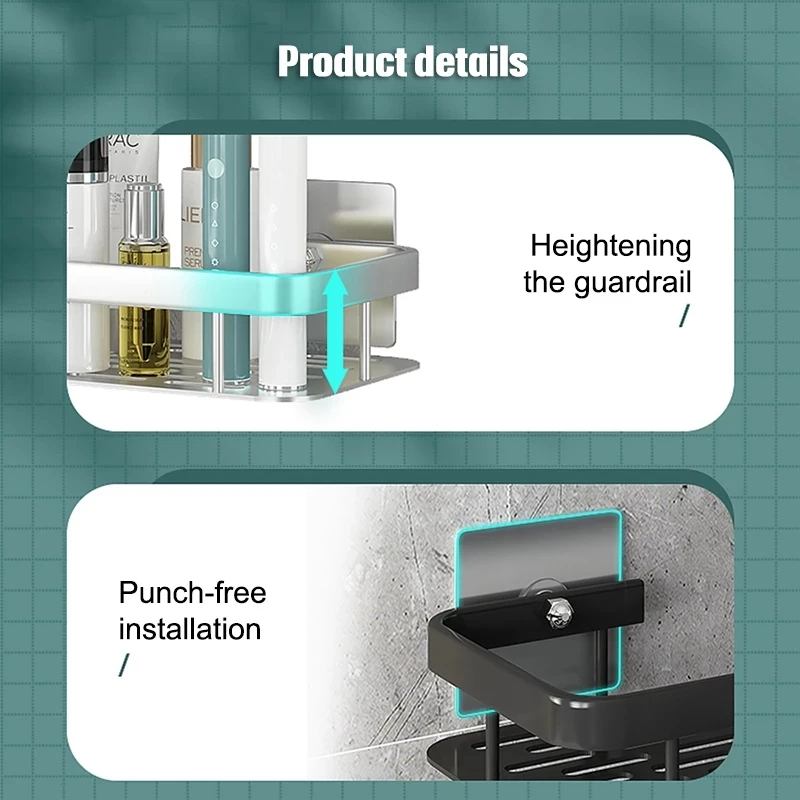 Bathroom Shampoo Holder Punch-Free Shower Shelf Rack Corner Shelves Kitchen Storage Organizer Bathroom Accessories Set storage rack bathroom shelf bathroom shelf rack bathroom storage rack wall shelf organizer wall shelf