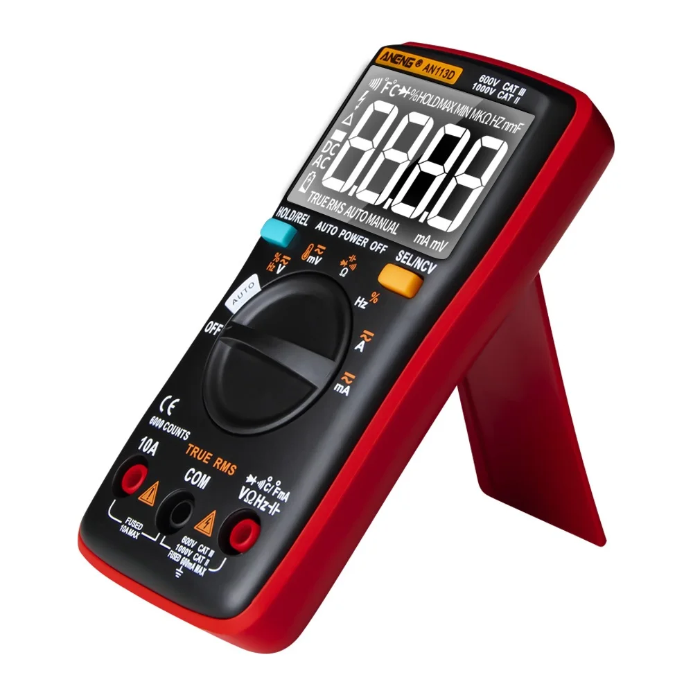 Beste ANENG AN113D Intelligente Auto Maatregel True RMS Digitale Multimeter 6000 Telt Weerstand Diode Continuïteit Tester