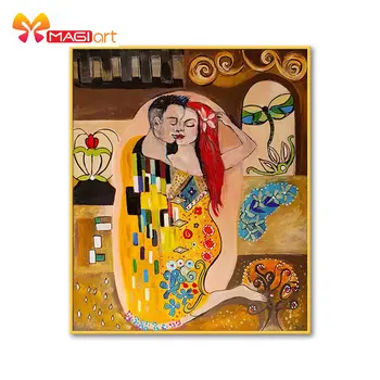 

Cross stitch kits Embroidery needlework sets 11CT water soluble canvas patterns 14CT Full Portrait lovinghome Family -NCMP080