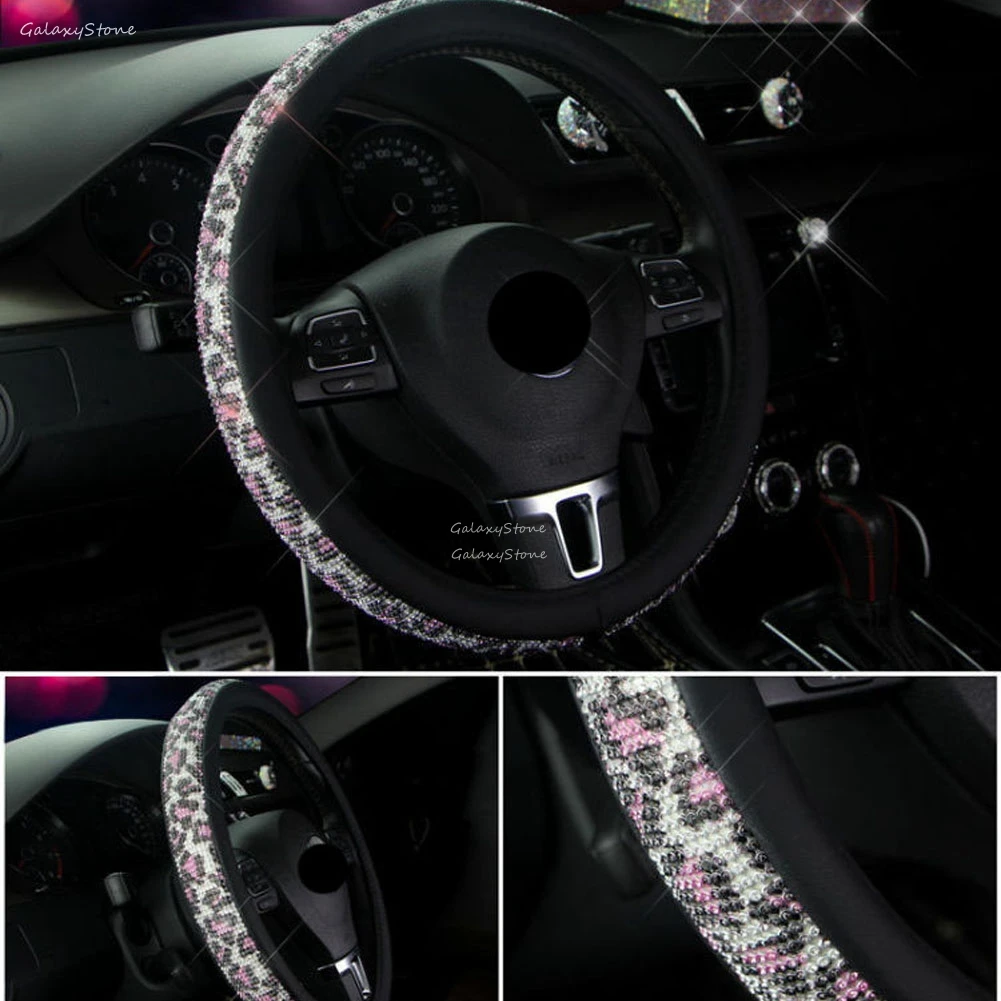 Bling Rainbow красочные 38 см Кожаный чехол рулевого колеса автомобиля дышащий Нескользящий Захват