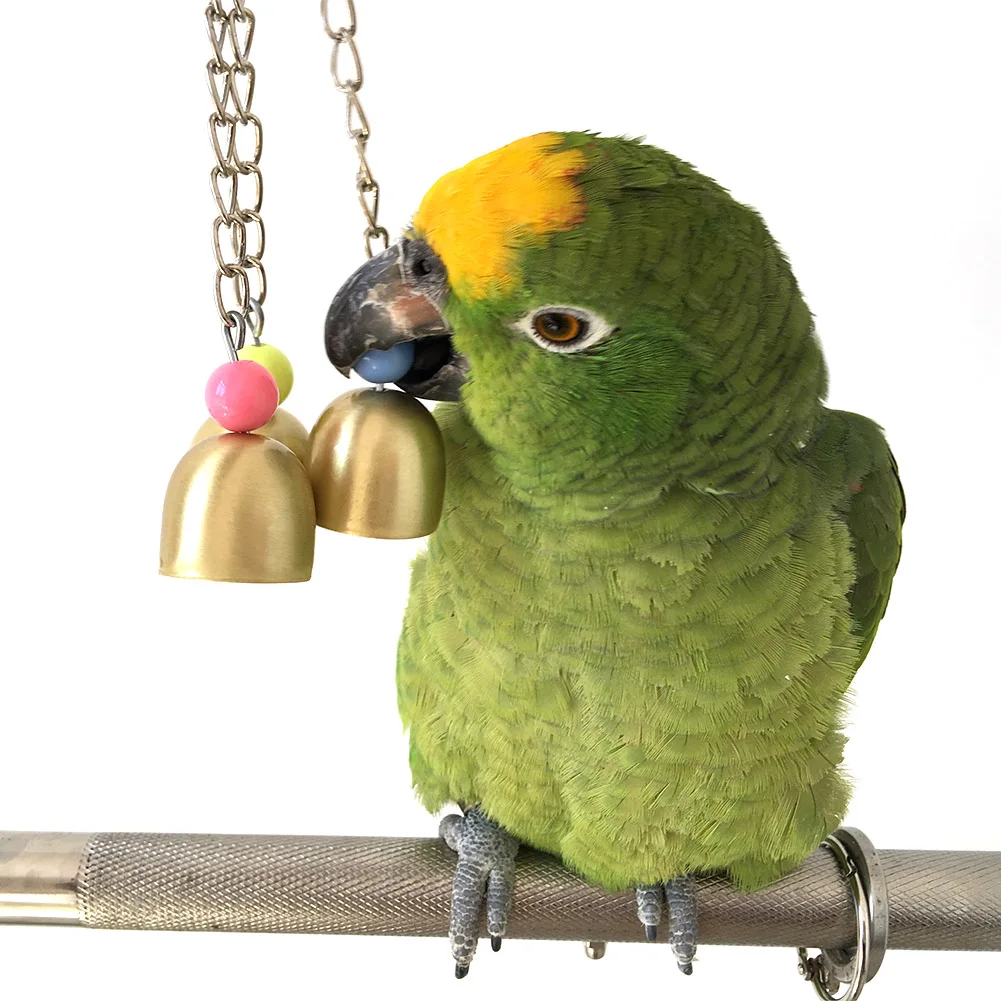 Кольцо колокольчик сплав Cockatiel высокое качество игрушки для птиц жевательные ползунки попугай подвесная клетка попугай