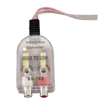 

Vehicles Auto Car High to Low Impedance Converter Adapter Speaker to RCA Line