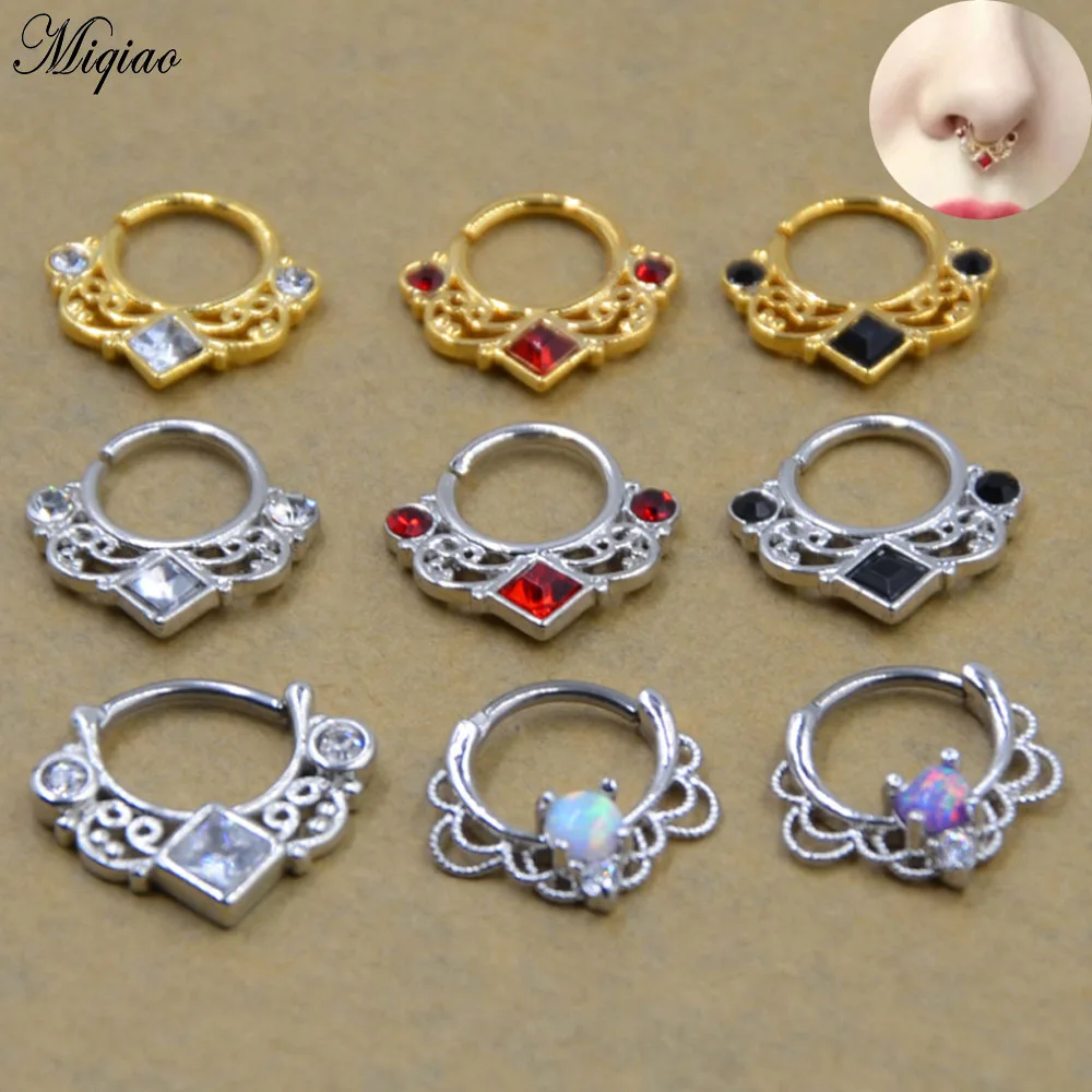 

Miqiao 1pcs Hot Selling Jewelry Nose Ring Nasal Septum Breast Ring Nose Nail Middle Rod Titanium Copper Nose Ring Earrings