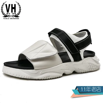 

Mens Sandals Summer Leather Casual Slipper Beach Roman Shoes Men mens sandals genuine leather all-match cowhide anti-skid