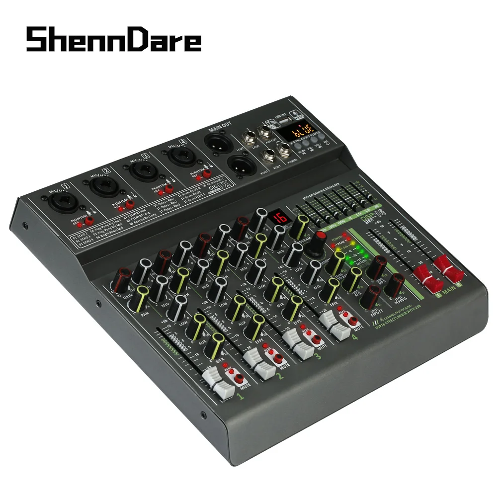 Misturador de Áudio Reprodução do Computador Shenndare Profissional Effector Usb Bluetooth Monitor Gravação dj Mixer 48v Fantasma Td-16 16 Dsp - Image 5