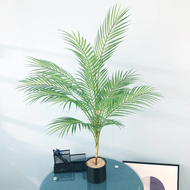 98Cm Grote Kunstmatige Palmboom Tropische Hoge Planten Nep Plastic Palm Bladeren Grond Plant Voor Thuis Bruiloft decoratie _ - AliExpress Mobile