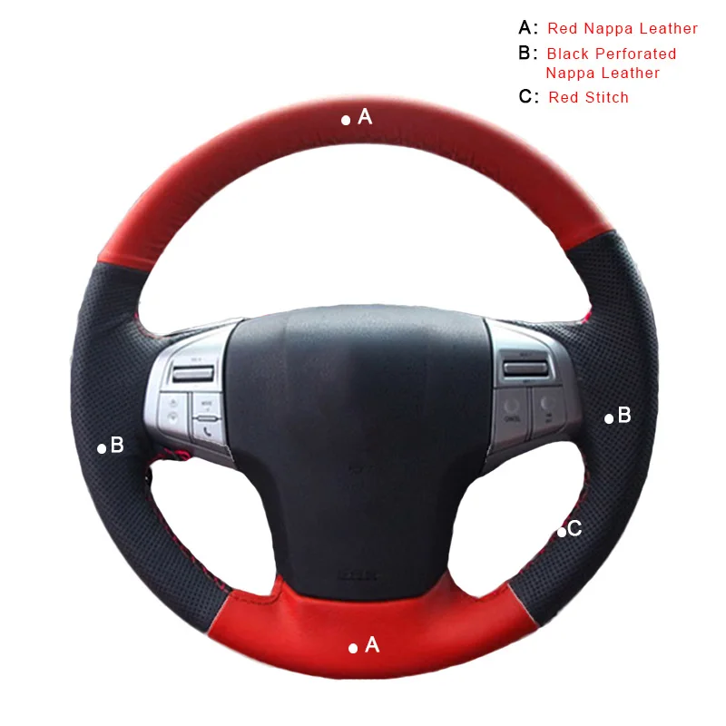 Nappa Leather Автомобильные оплетки, чехлы на руль для Isuzu, аксессуары для интерьера, Авто оплетка на рулевом колесе, кожаные чехлы для стайлинга автомобилей - Название цвета: Nappa Leather