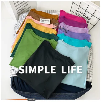 

GoneGoing 13 Colors 2020 M-2XL New Summer Women Solid Color Korean Tshirt Short Sleeve Sleeve Loose Casual Cotton Tees 0802