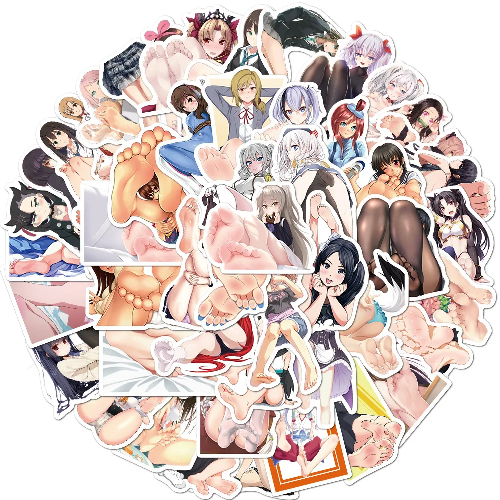 

50PCS Anime Sexy Girls Stickers Beautiful Foot Waifu Hentai Sticker Beauty Women Adult Pegatinas For Car Laptop Bicycle Suitcase