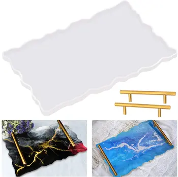 

Large Irregular Rectangular Round Tray Silicone Mold Designer DIY Crystal Epoxy Resin Mold Casting Tray Tabletop Concrete Molds