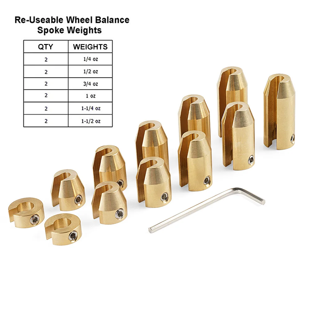 Re-usable Motorcycle Brass Wheel Spoke Balance Weights 12 Pack For KTM BMW GS Suzuki Harley-Davidson Super Moto Dual sport motorcycle spokes