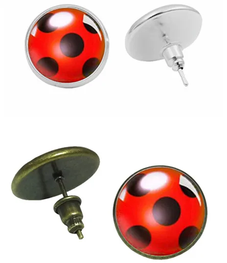 1 пара, серьги-гвоздики в виде божьей коровки, милые круглые серьги в горошек для женщин, вечерние, подарки, ювелирные изделия в виде животных, насекомых, 2 цвета