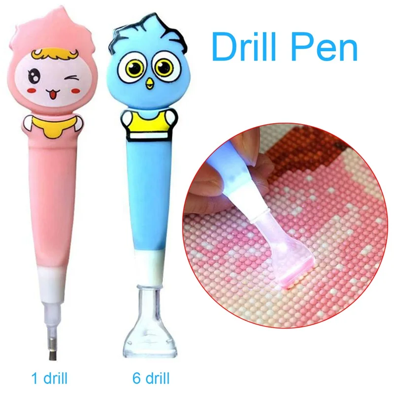 

2 pcs Glowing Cartoon Drill Pen DIY Diamonds Painting Diamond Painting Cross Stitch 1-6 drill