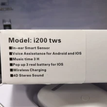 I200 TWS Bluetooth 5,0 наушники всплывающие беспроводные наушники QI Беспроводная зарядка Smart sensor 3 настоящие батареи гарнитуры наушники